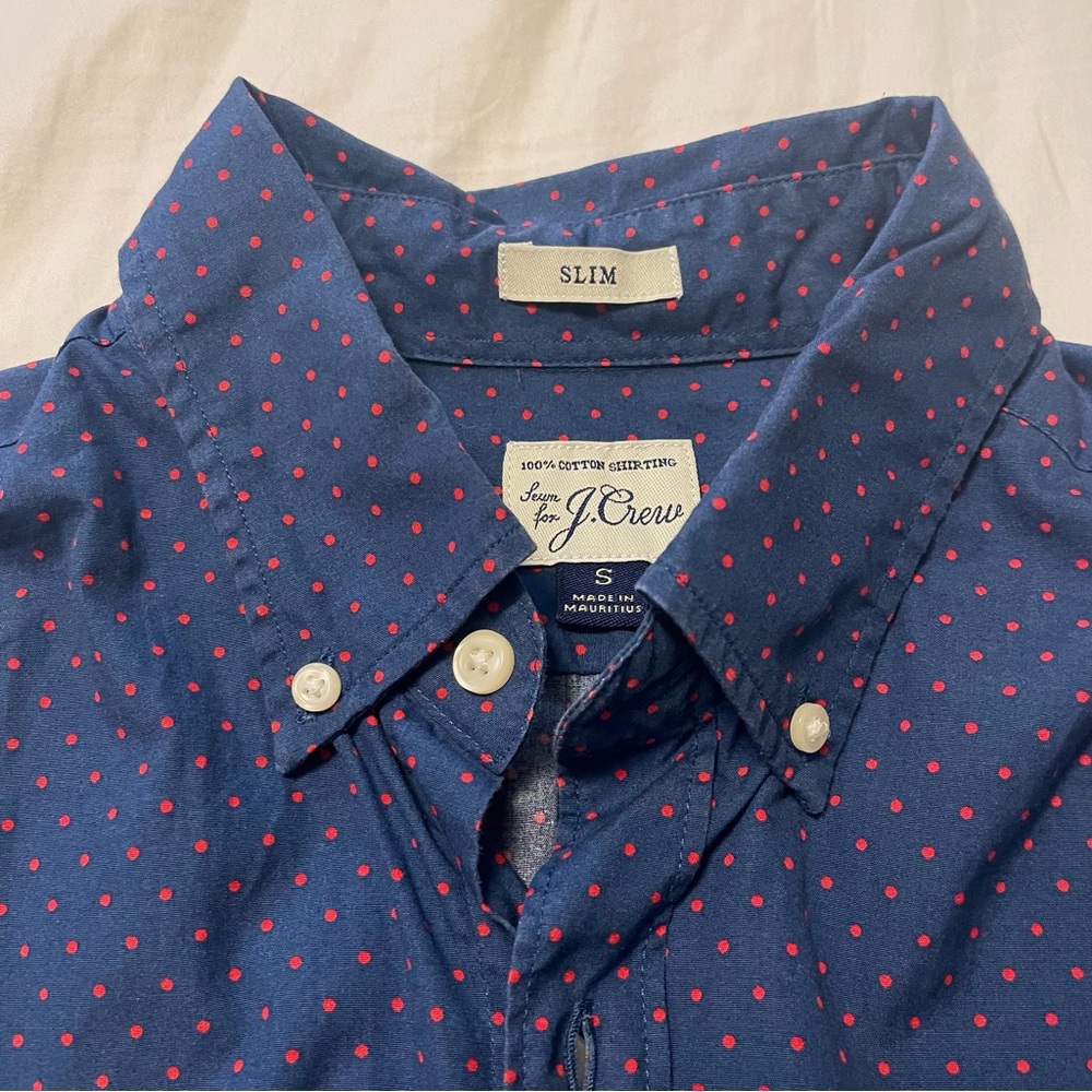 J Crew Slim Cotton Print Shirt (sz S)